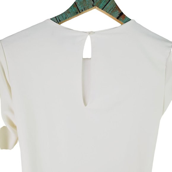 Lulu’s Last Love Song White Tie Waist Shift Dress w/ Bell Sleeves, Sz XS - Picture 6 of 11